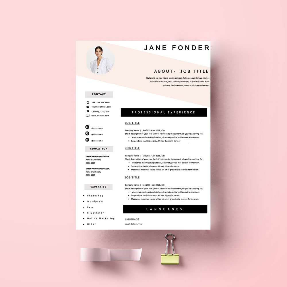 Creative Resume Template from www.glamobserver.com